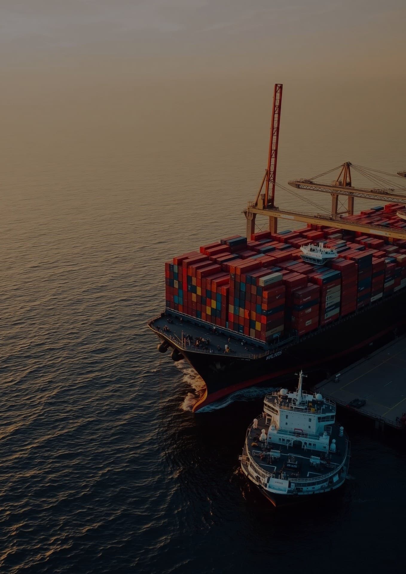 Export cargo ship departing an Indian port
